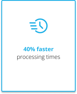40% faster processing times