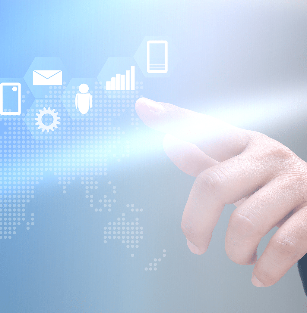 business computer tech man blue